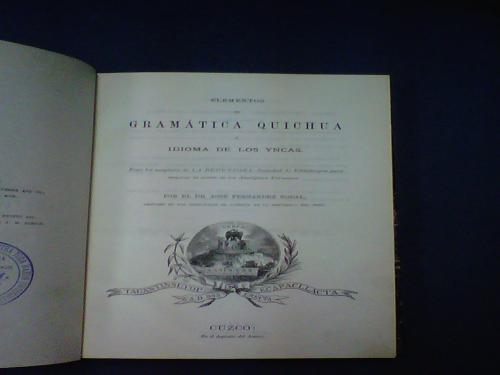Elementos de GramÃ¡tica Quichua o Idioma de los Yncas